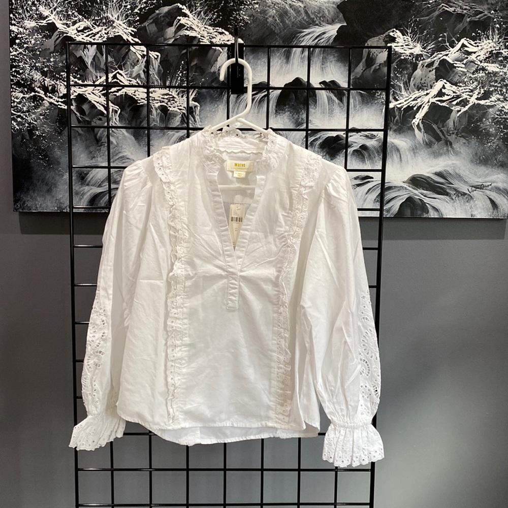 Anthropologie Maeve white blouse